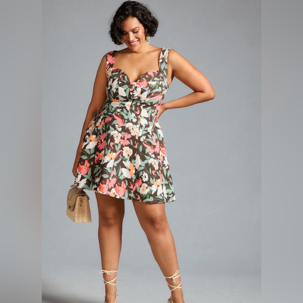 By Anthropologie Sweetheart Floral‎ Mini Dress - Picture 3 of 13
